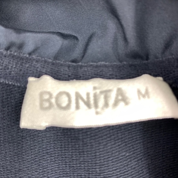 Bonita Womens Medium Full Zip Jacket Drawstring Waist Long Sleeve Stretch Blue - Picture 4 of 8